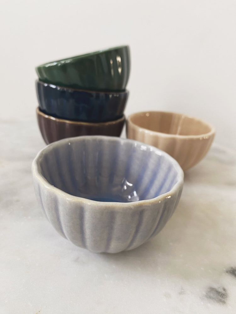 Mini Ribbed Stoneware Bowl - Spring Sweet
