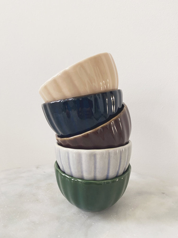 Mini Ribbed Stoneware Bowl - Spring Sweet