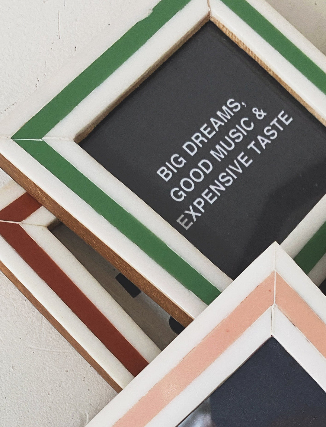 Mini Stripe Resin Frame Magnet - Spring Sweet