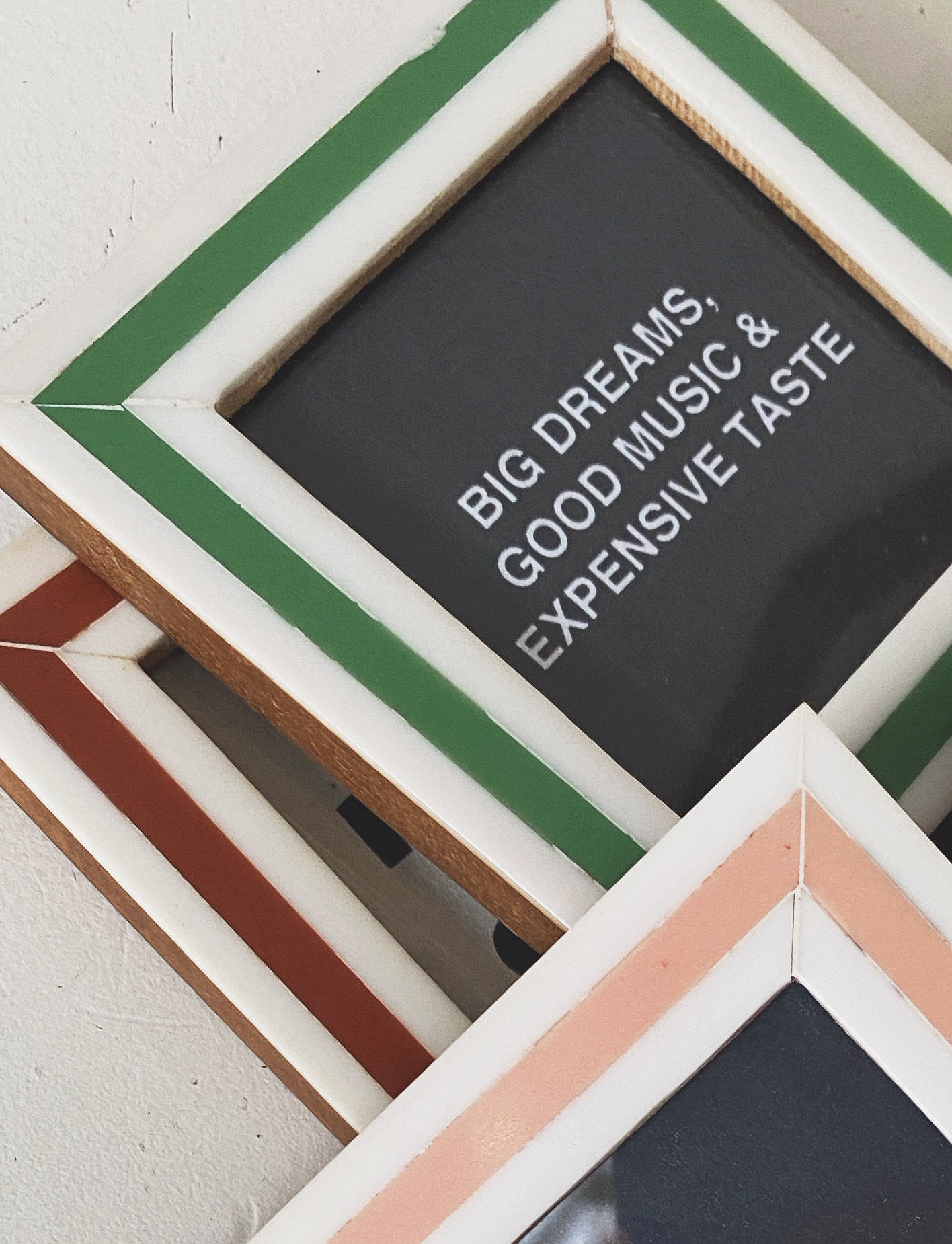 Mini Stripe Resin Frame Magnet - Spring Sweet