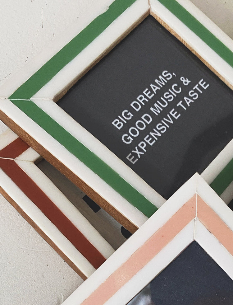 Mini Stripe Resin Frame Magnet - Spring Sweet