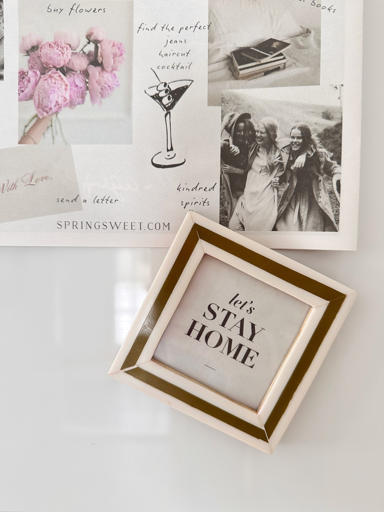 Mini Stripe Resin Frame Magnet - Spring Sweet