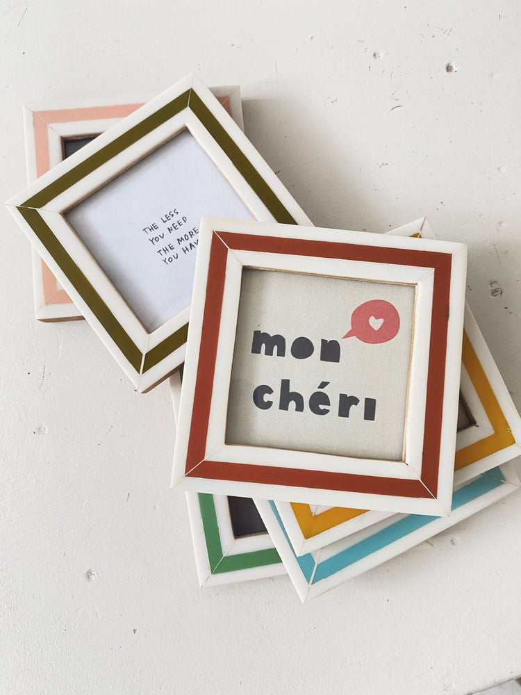 Mini Stripe Resin Frame Magnet - Spring Sweet