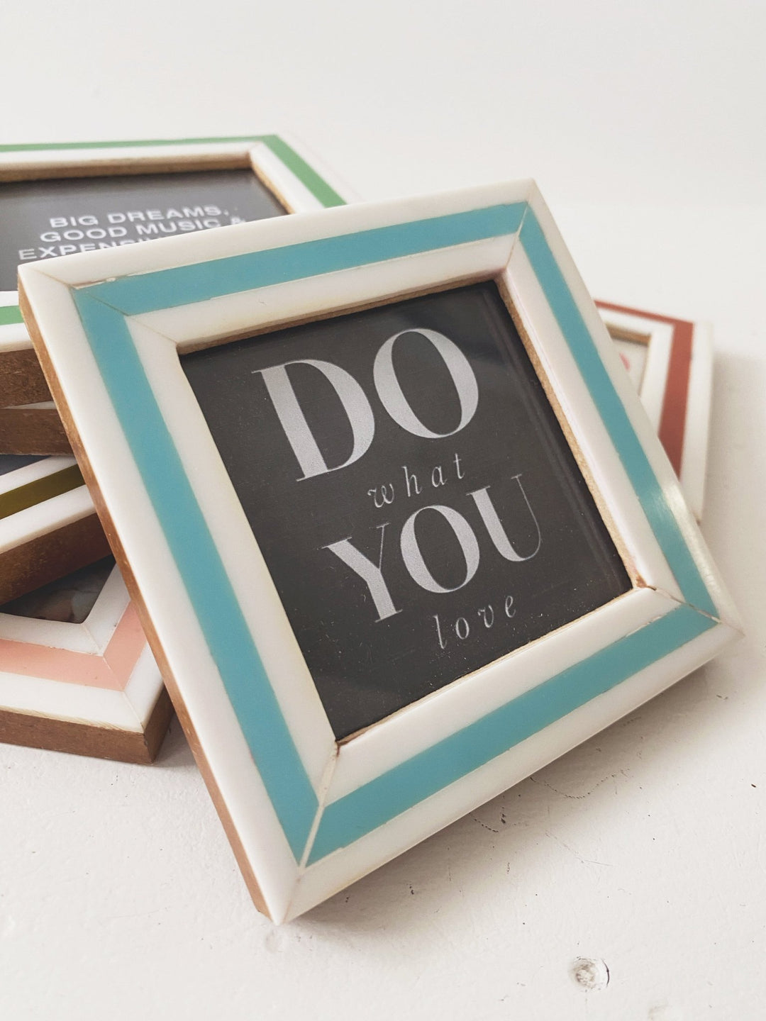 Mini Stripe Resin Frame Magnet - Spring Sweet