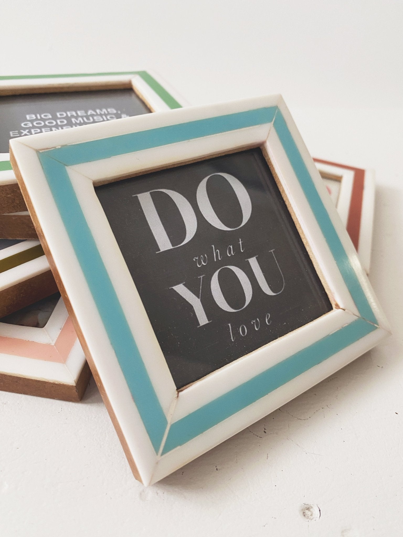 Mini Stripe Resin Frame Magnet - Spring Sweet