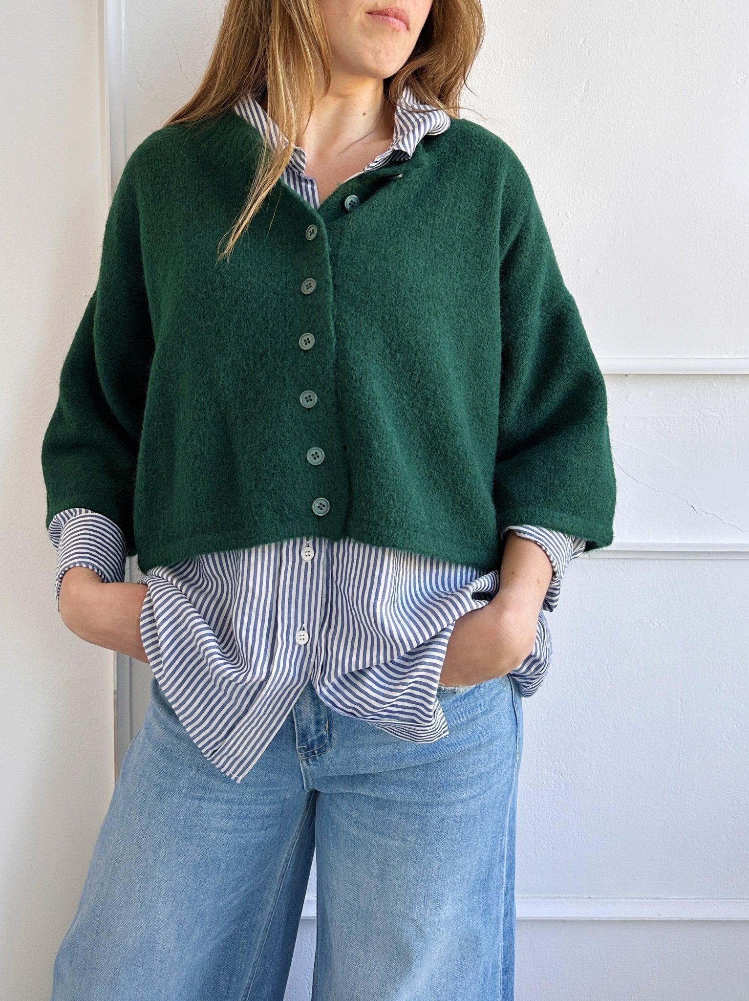 Mock Neck Crop Cardigan - Spring Sweet