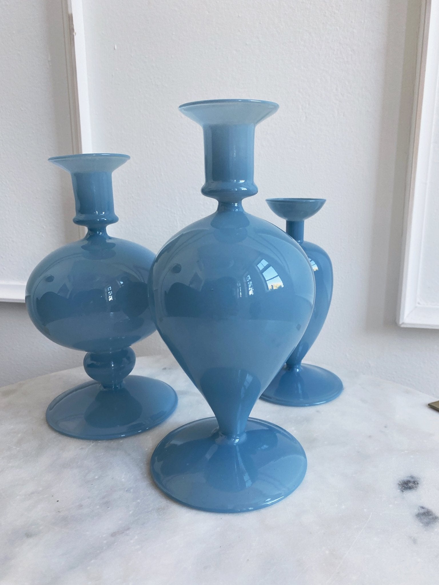 Opaque Blue Vase - Spring Sweet