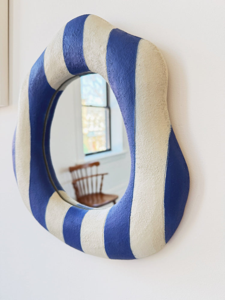 Organic Shaped Stripe Mirror - Spring Sweet