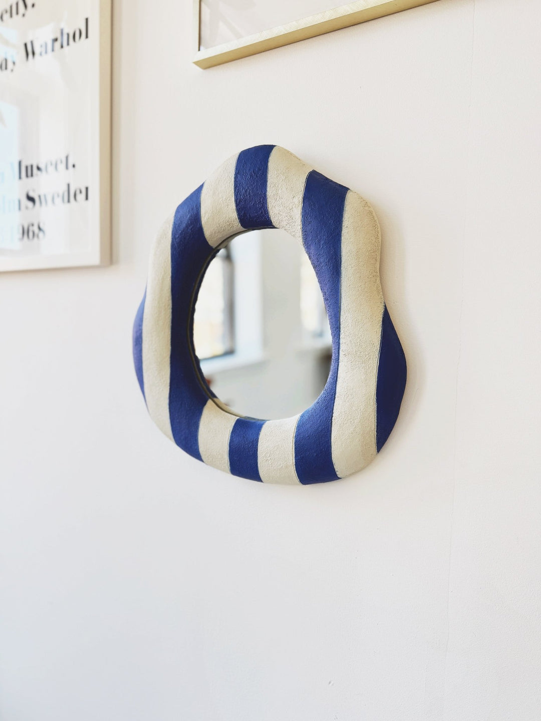 Organic Shaped Stripe Mirror - Spring Sweet