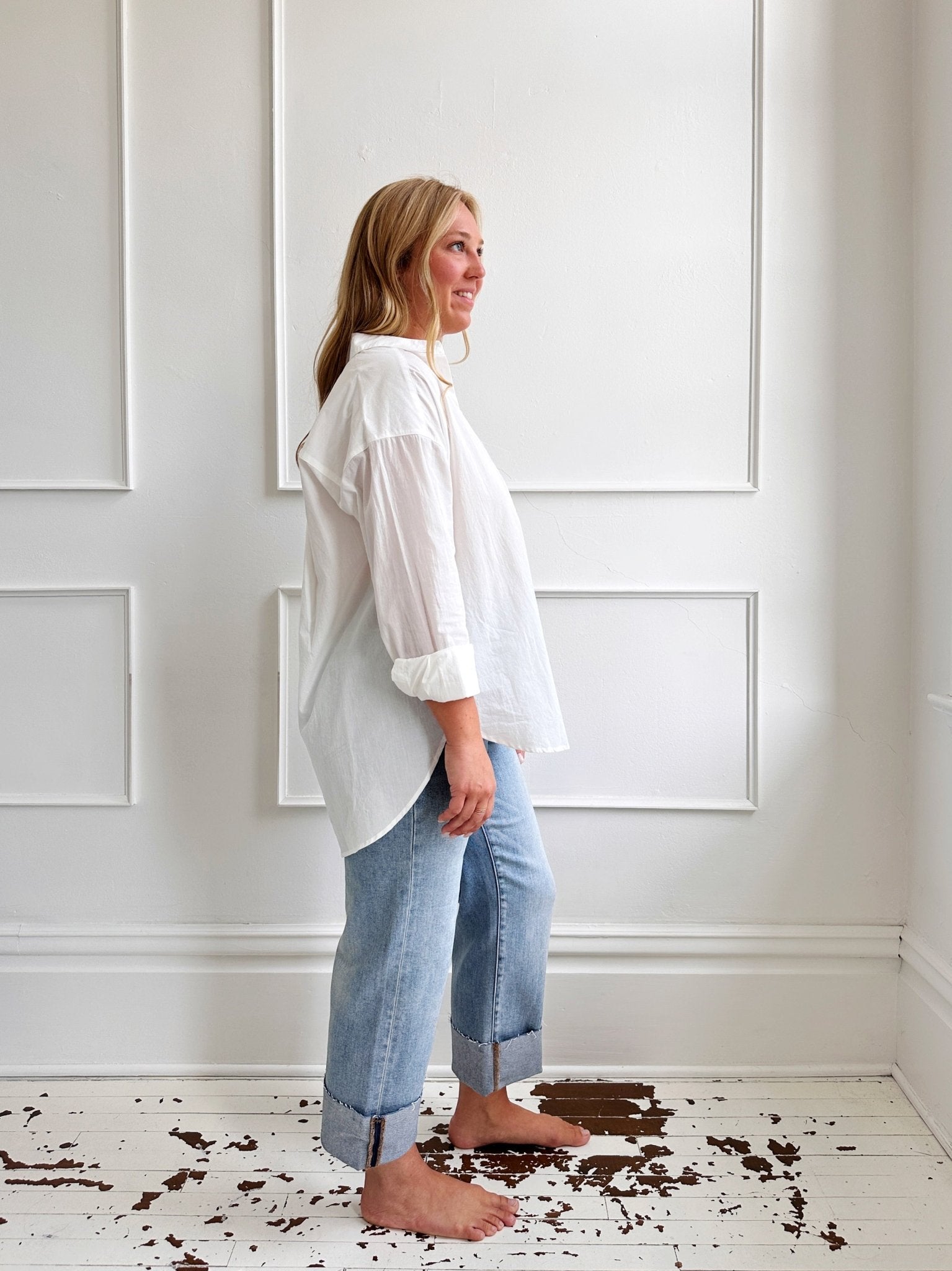 Oversized Cotton Button Up - Spring Sweet