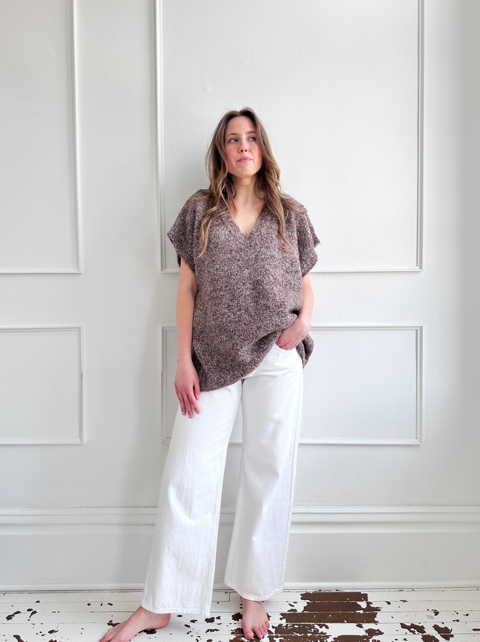 Oversized Sleeveless Wool-blend Sweater - Spring Sweet