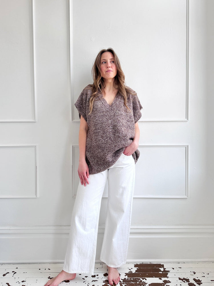 Oversized Sleeveless Wool-blend Sweater - Spring Sweet