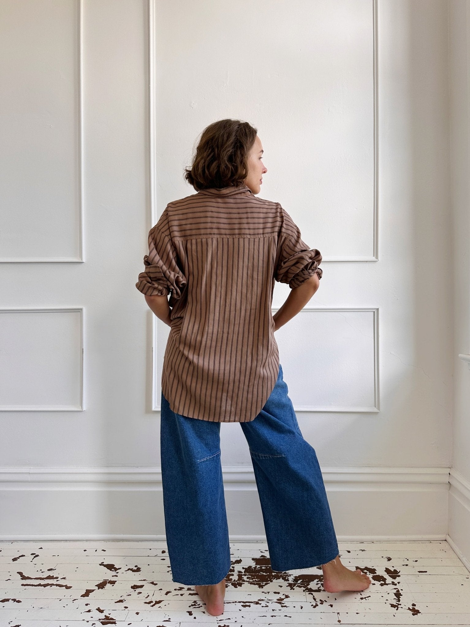 Oversized Stripe Button Down - Spring Sweet