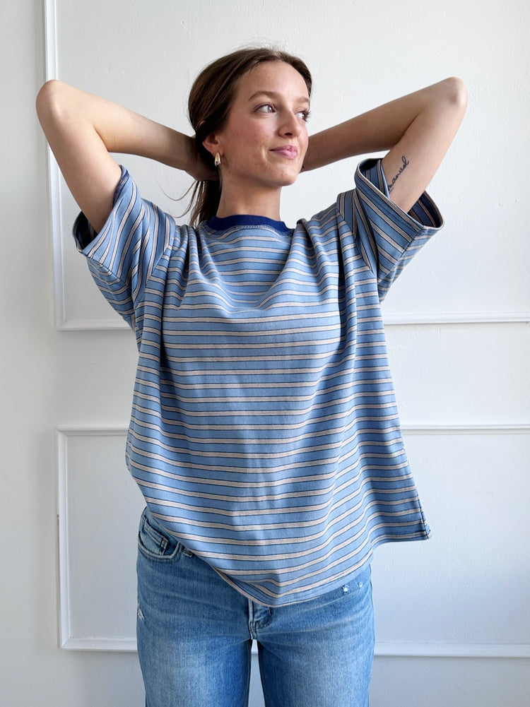 Oversized Striped Tee - Spring Sweet