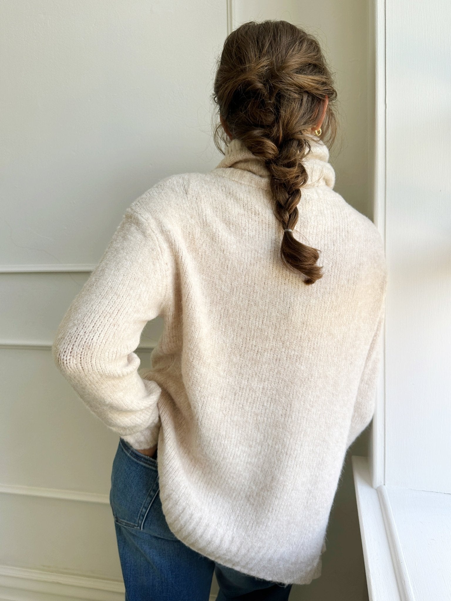 Oversized Turtleneck Sweater - Spring Sweet