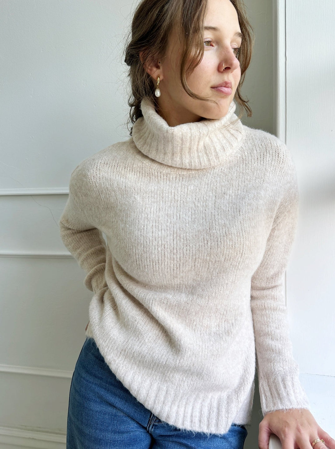 Oversized Turtleneck Sweater - Spring Sweet