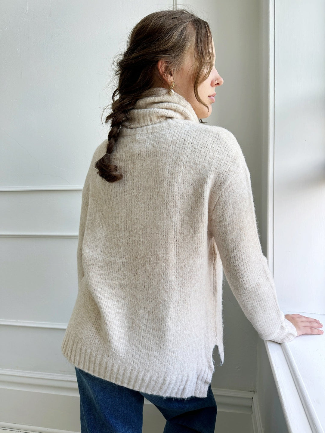 Oversized Turtleneck Sweater - Spring Sweet