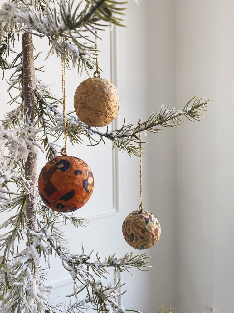 Paper Mache Ball Ornaments - Spring Sweet