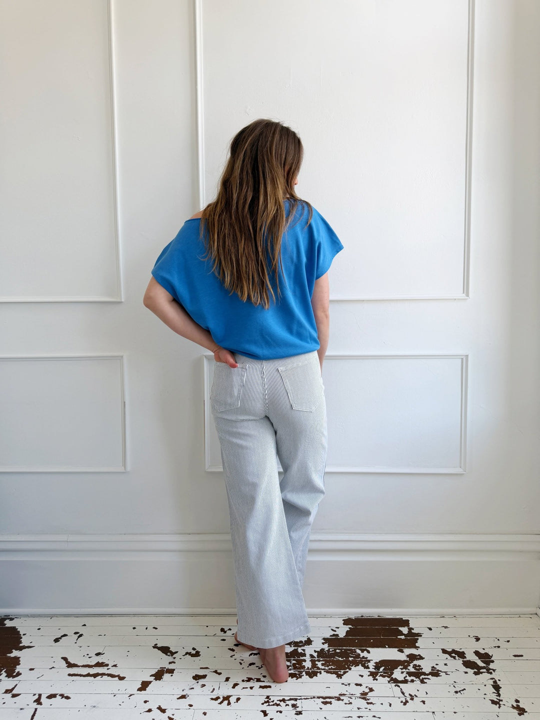 Patch Pocket Wide Leg Denim - Spring Sweet