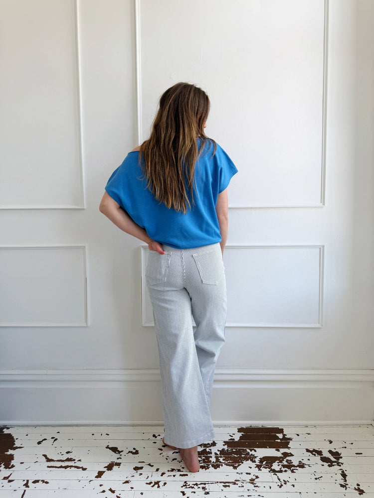 Patch Pocket Wide Leg Denim - Spring Sweet