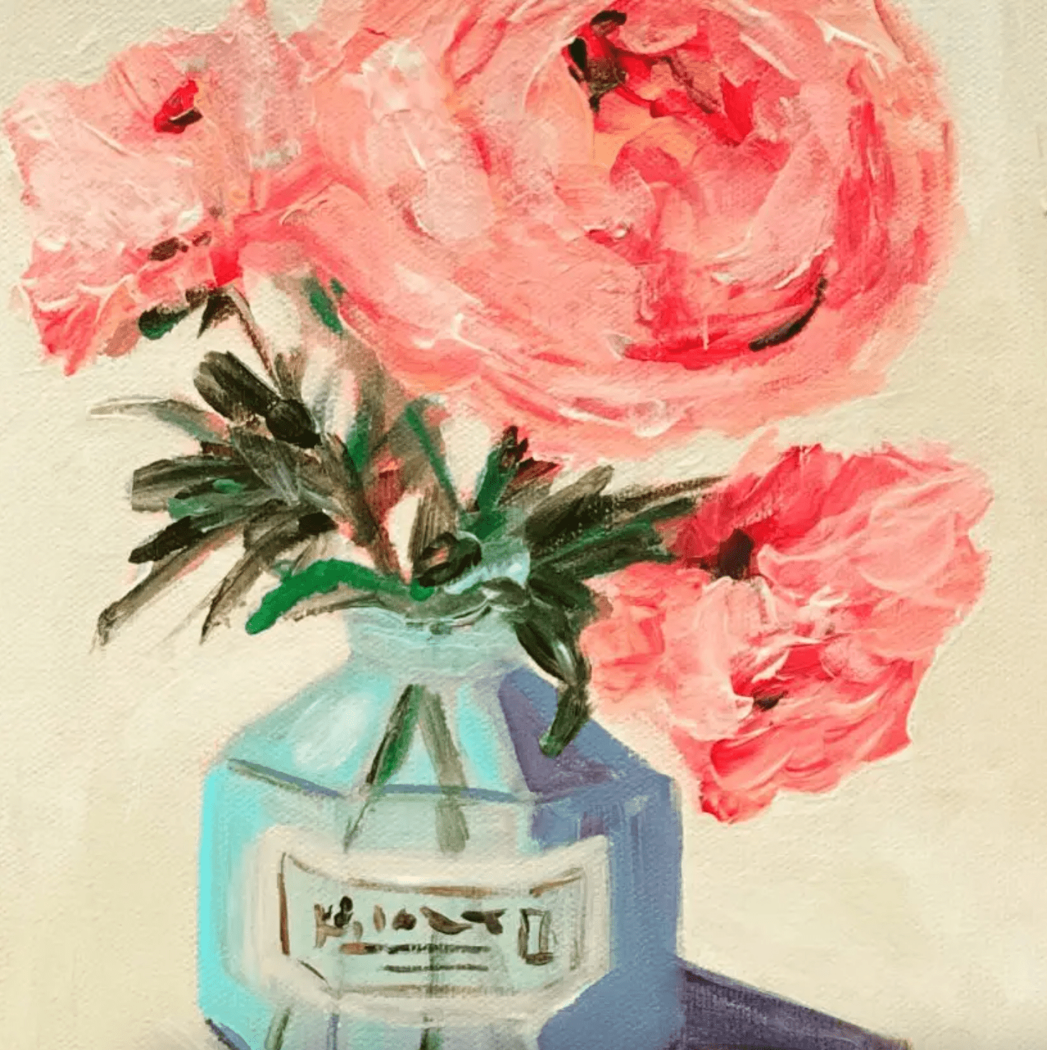 Peony in Inkwell Card - Spring Sweet