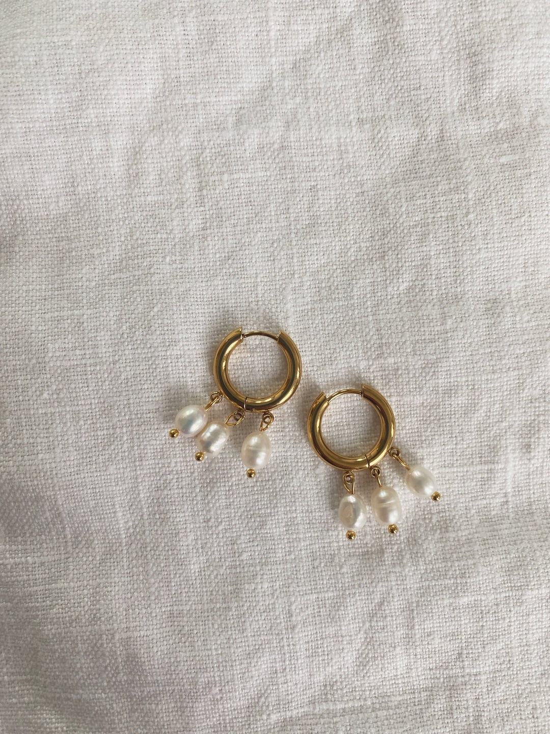 Petite Pearl Dangle Earring, Gold Plated - Spring Sweet