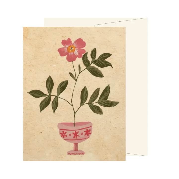 Pink Floral Vase Card - Spring Sweet
