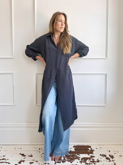 Pinstripe Shirt Dress - Spring Sweet
