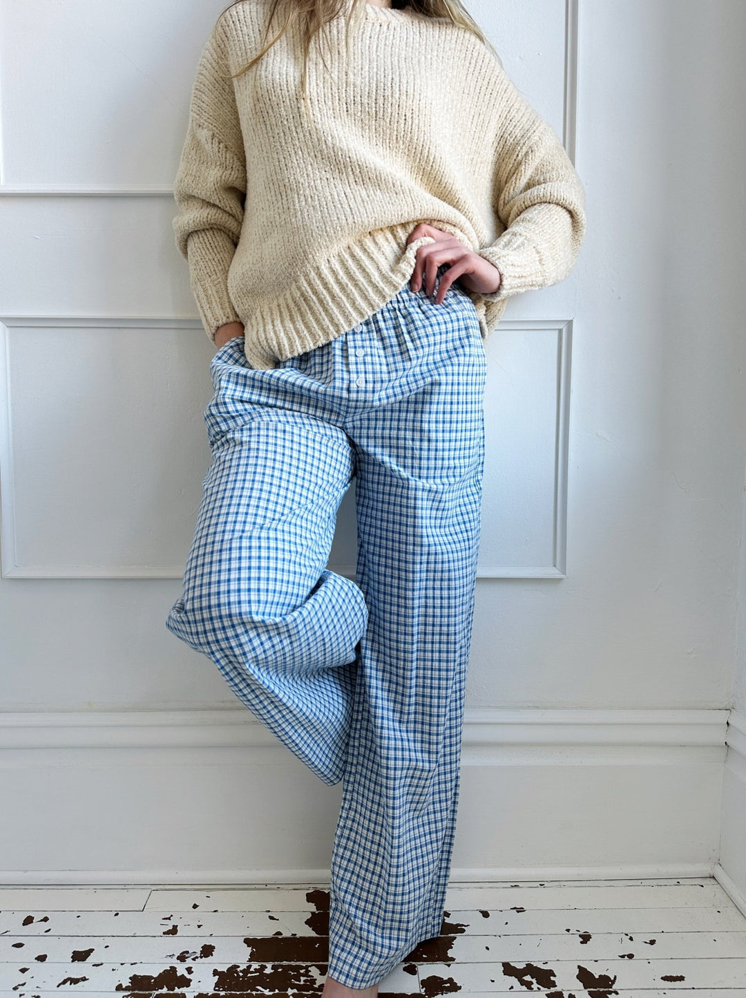 Plaid Cotton Lounge Pants - Spring Sweet