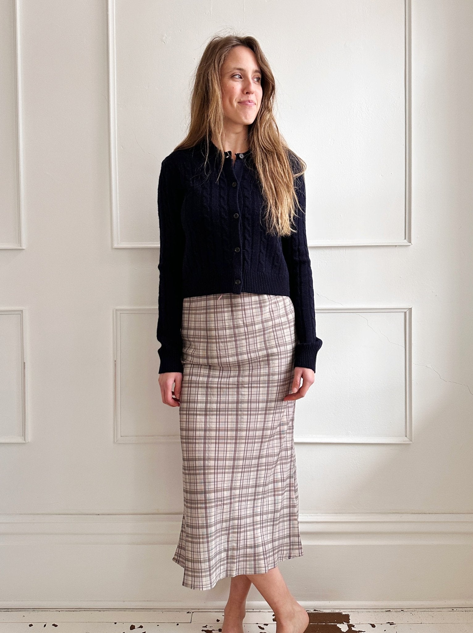 Plaid Midi Skirt - Spring Sweet
