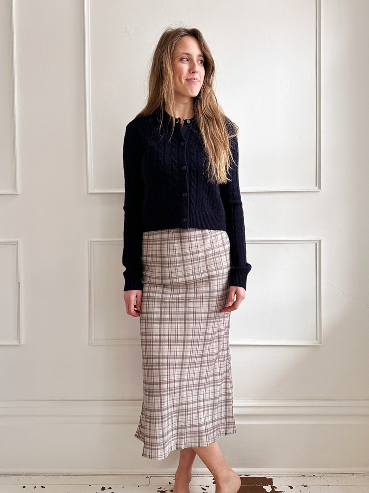 Plaid Midi Skirt - Spring Sweet