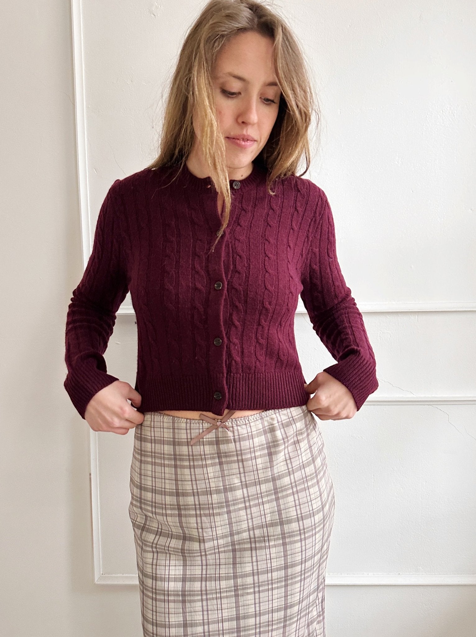 Plaid Midi Skirt - Spring Sweet