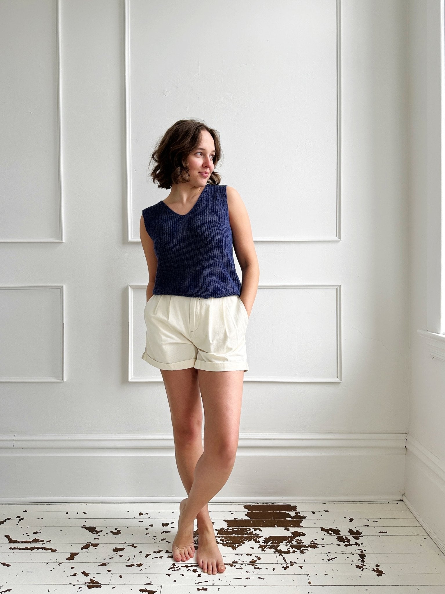 Pleated High - waisted Shorts - Spring Sweet
