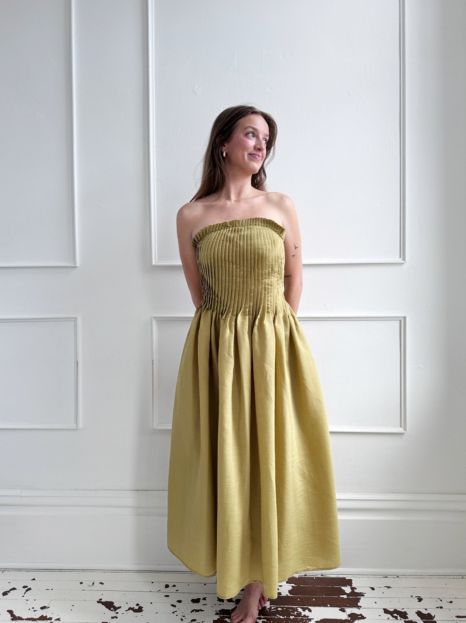 Pleated Strapless Maxi Dress - Spring Sweet