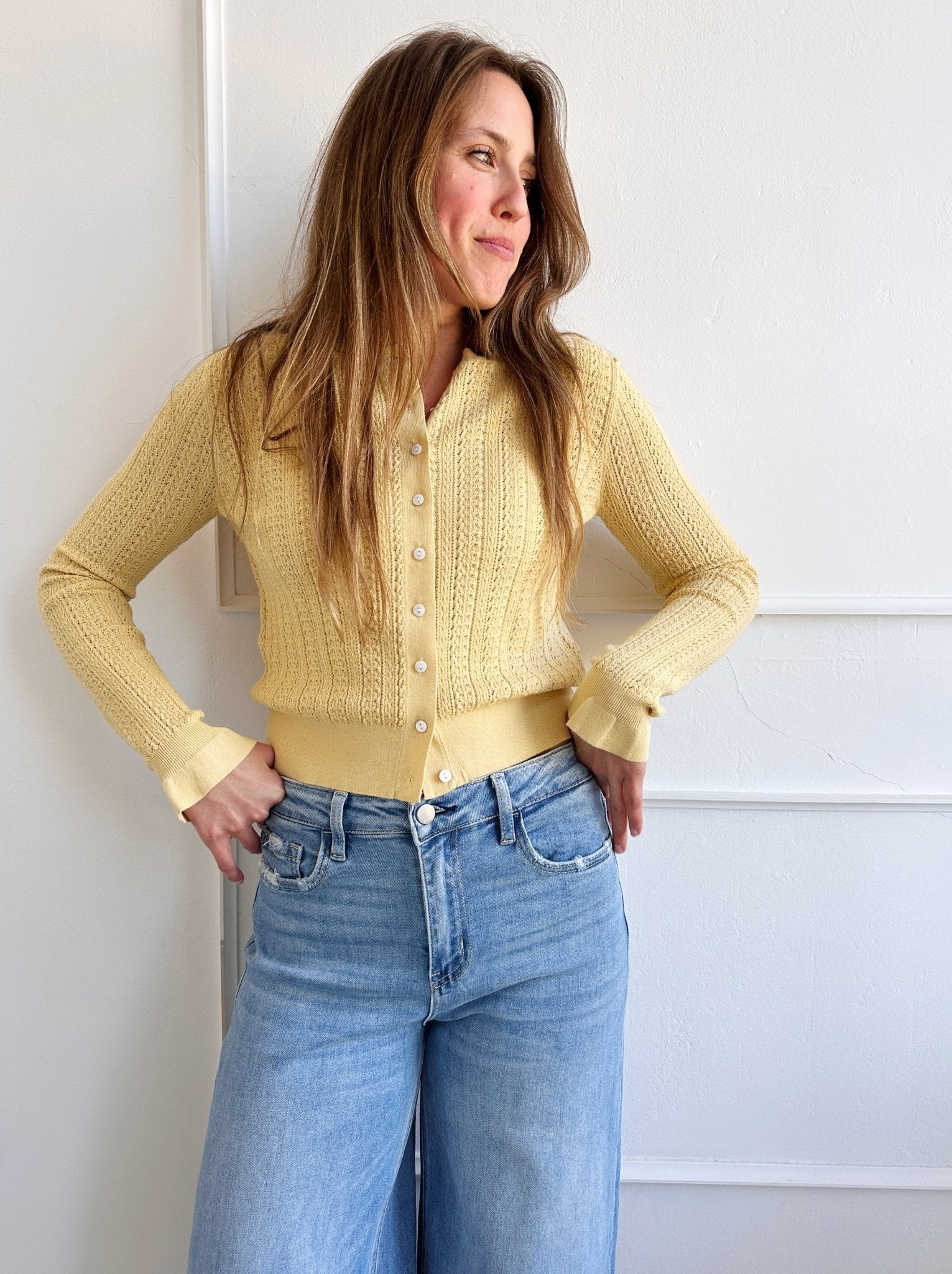 Pointelle Cardigan - Spring Sweet