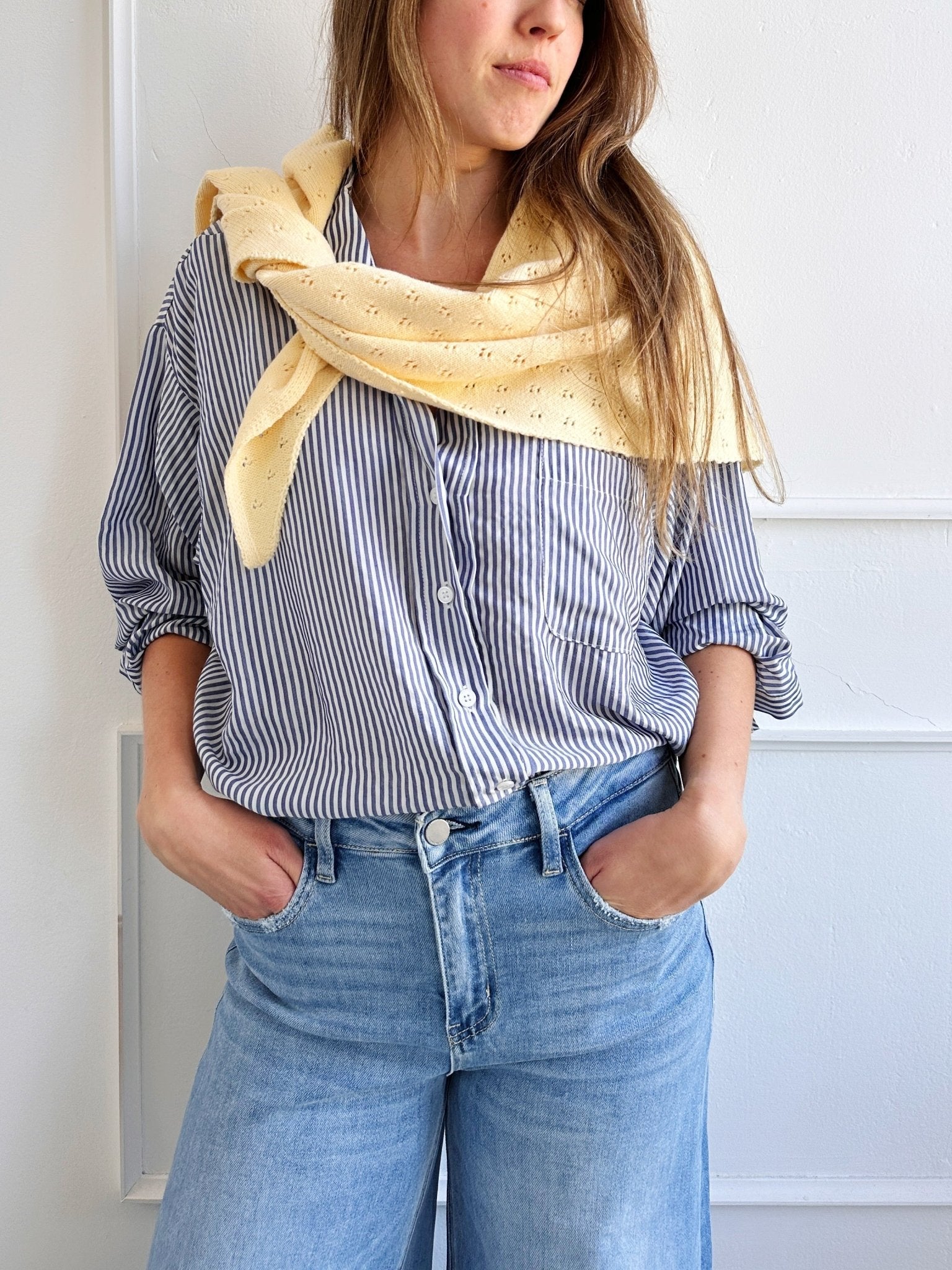 Pointelle Knit Scarf - Spring Sweet