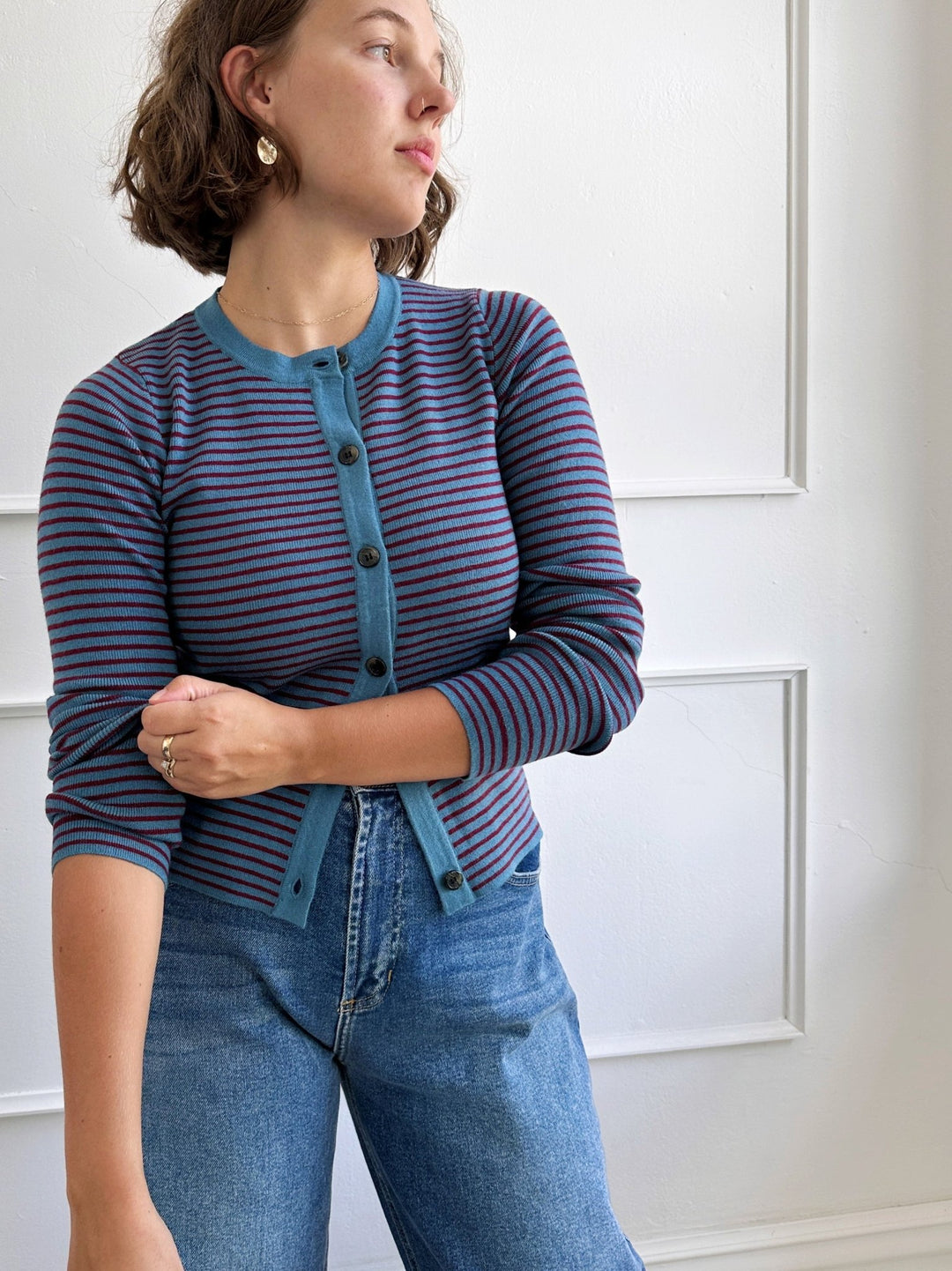 Polished Stripe Cardigan - Spring Sweet