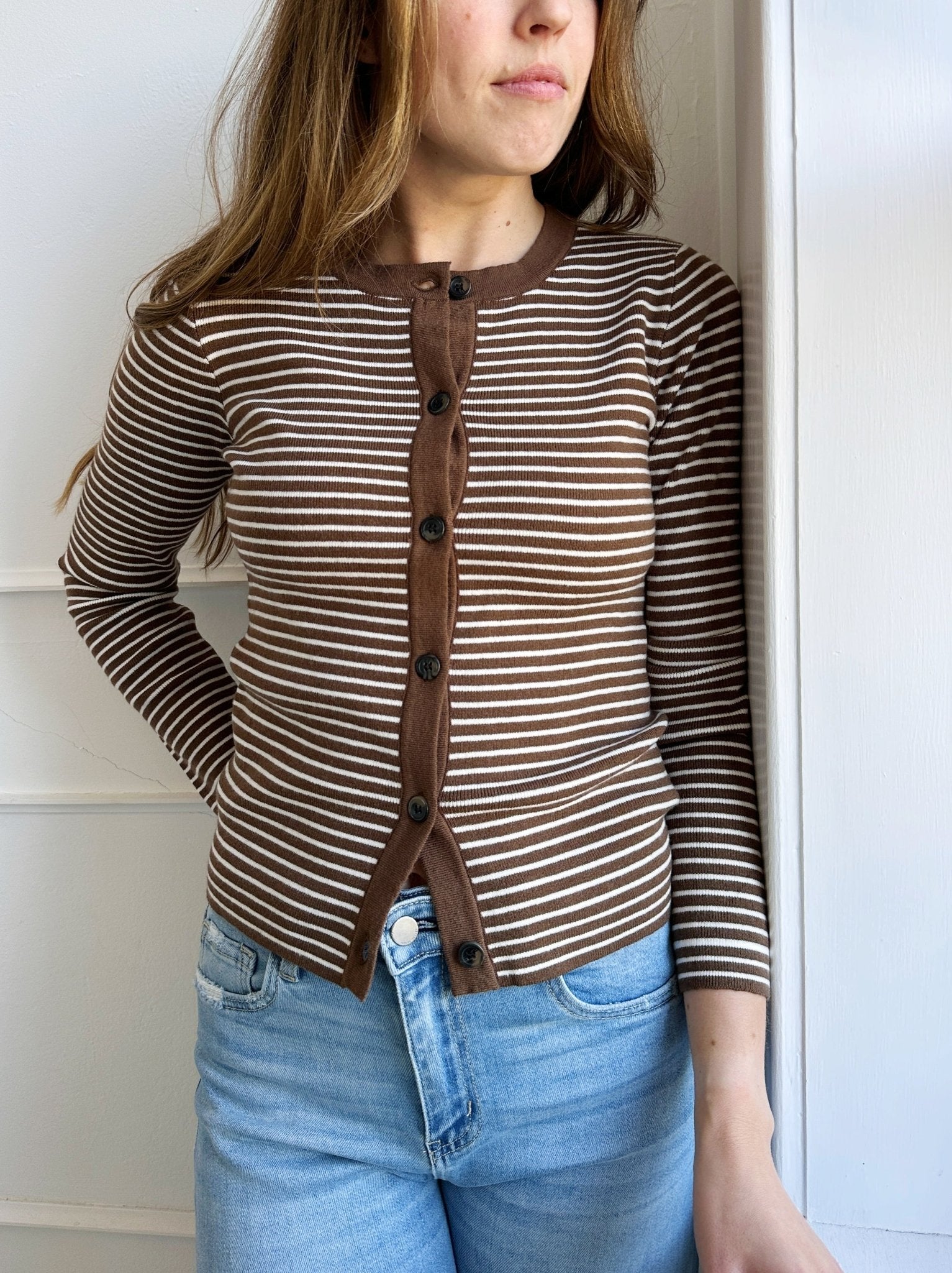 Polished Stripe Cardigan - Spring Sweet