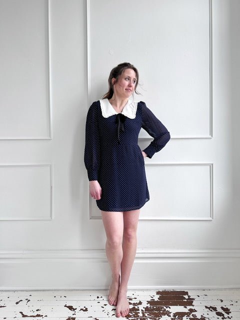 Polka Dot Dress w/ Frill Collar - Spring Sweet