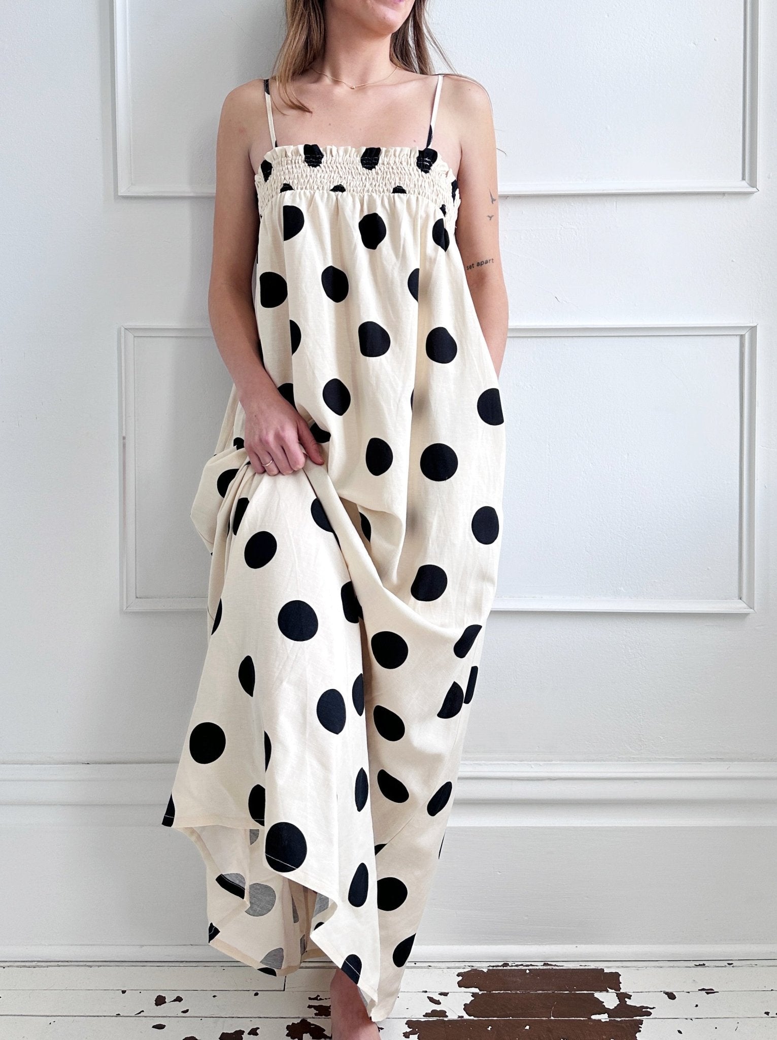 Polka Dot Linen Blend Dress - Spring Sweet