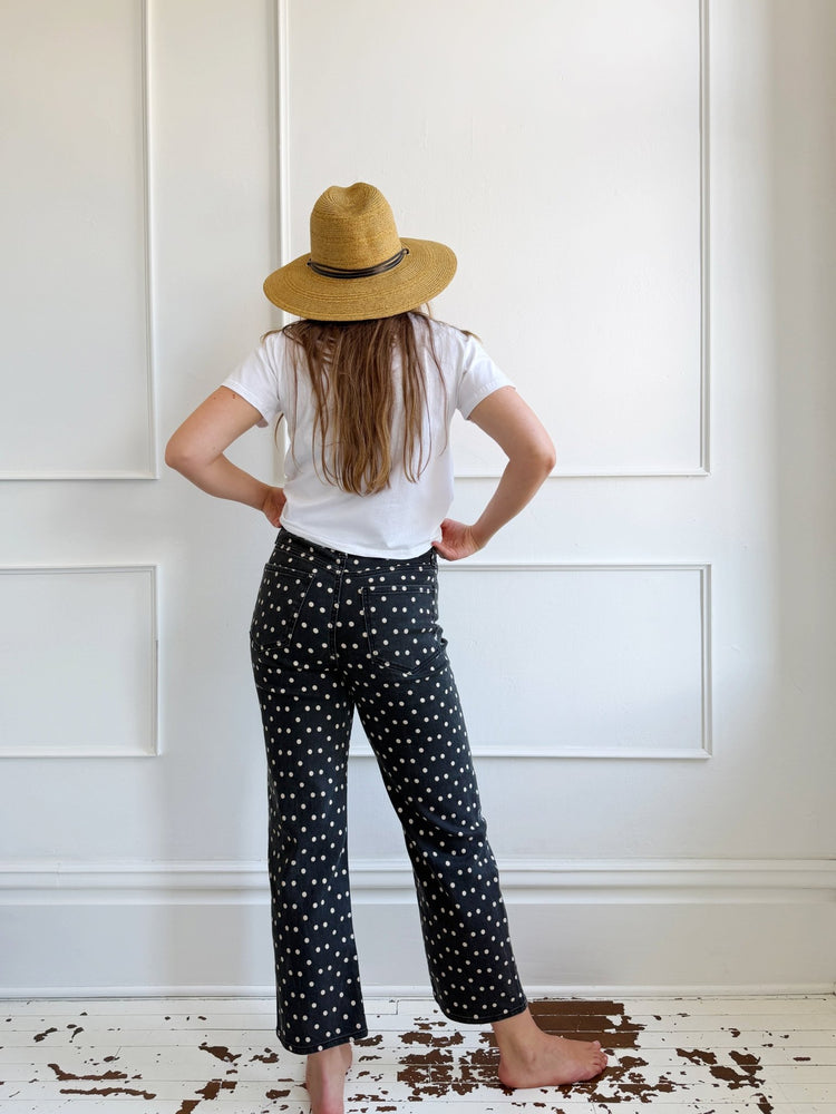 Polka Dot Straight Leg Denim - Spring Sweet