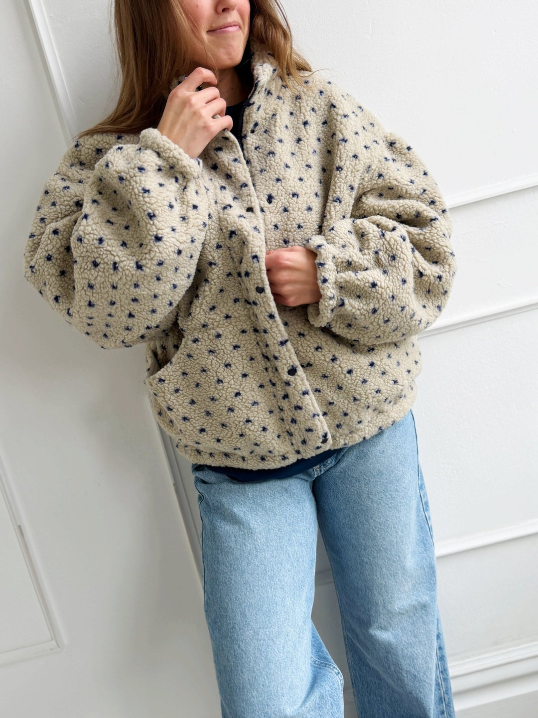 Polka Dot Teddy Jacket - Spring Sweet