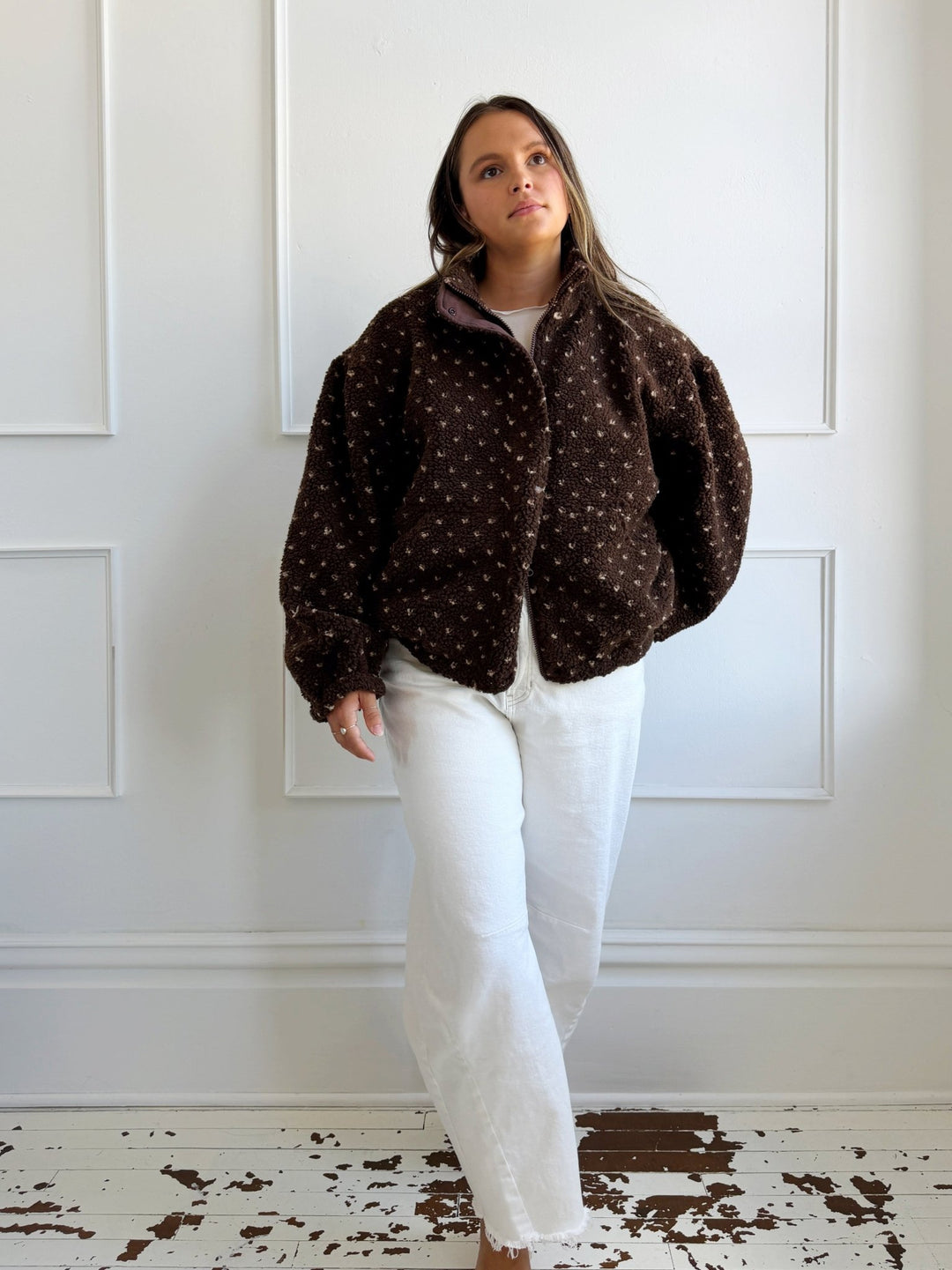 Polka Dot Teddy Jacket - Spring Sweet