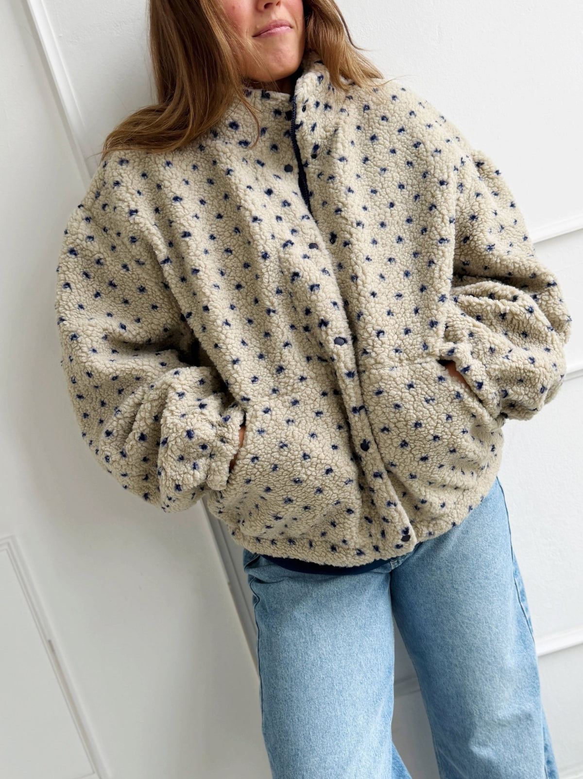 Polka Dot Teddy Jacket - Spring Sweet