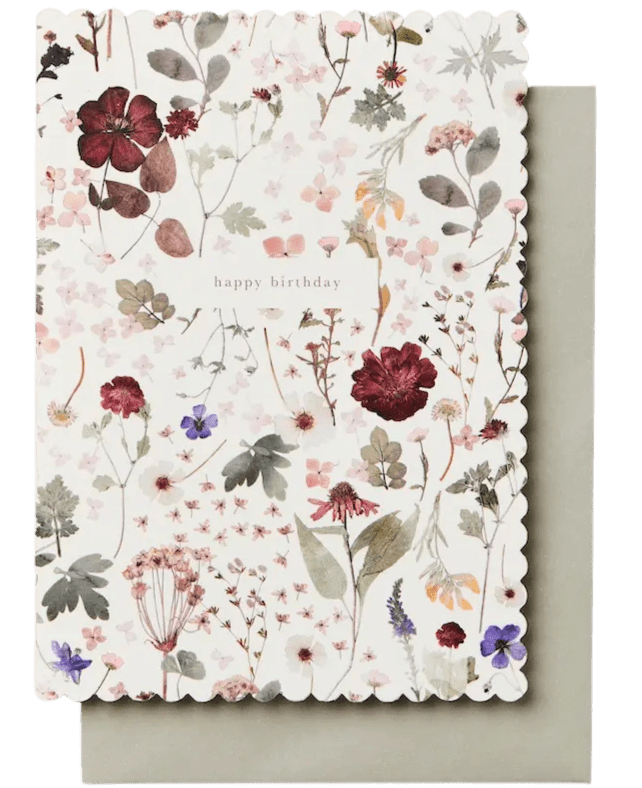 Pressed Floral Birthday Card - Spring Sweet