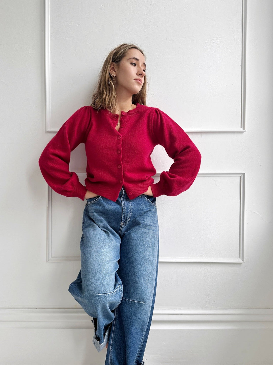 Puff Sleeve Cardigan - Spring Sweet