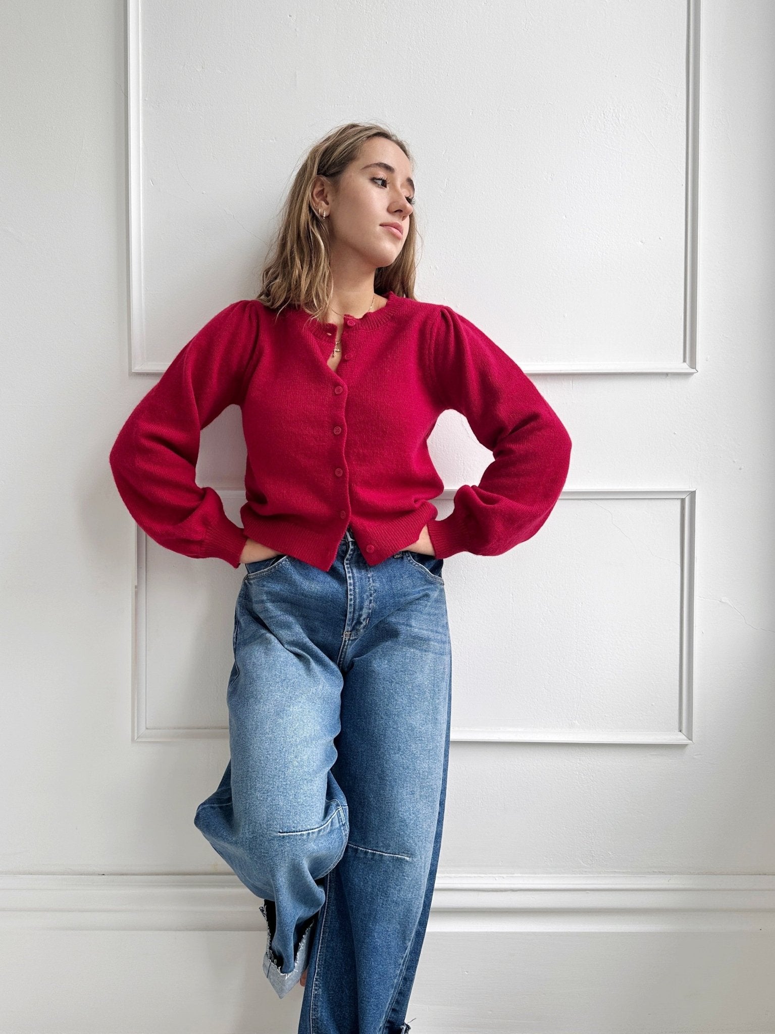 Puff Sleeve Cardigan - Spring Sweet