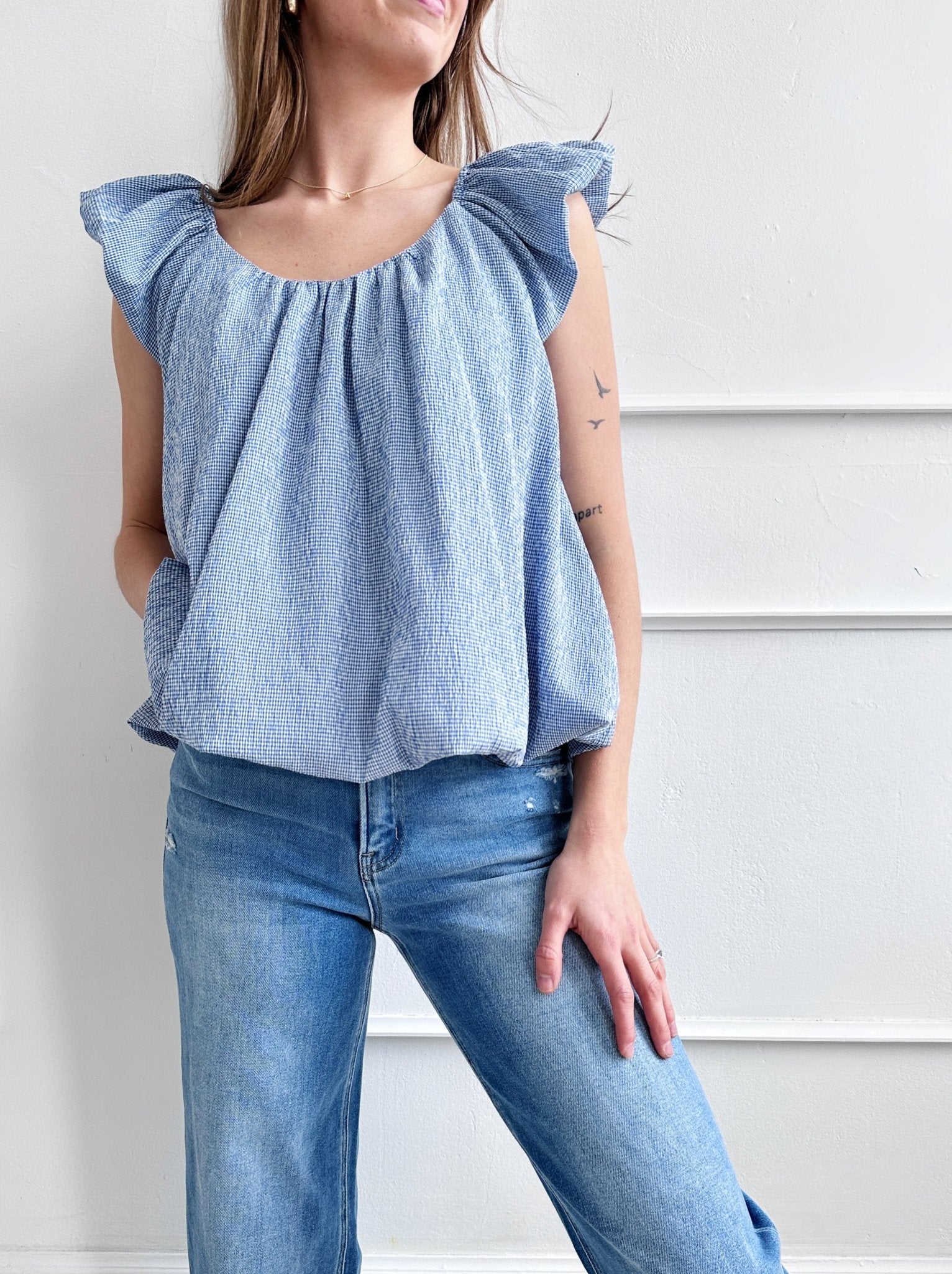 Puff Sleeve Gingham Top - Spring Sweet