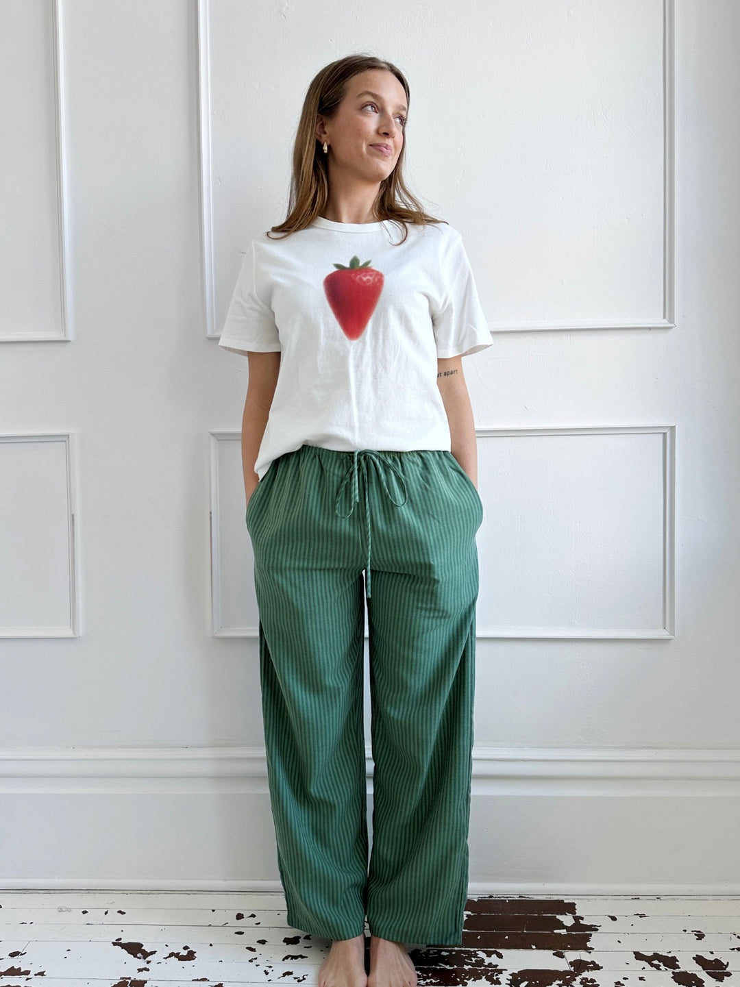 Relaxed Stripe Drawstring Pants - Spring Sweet