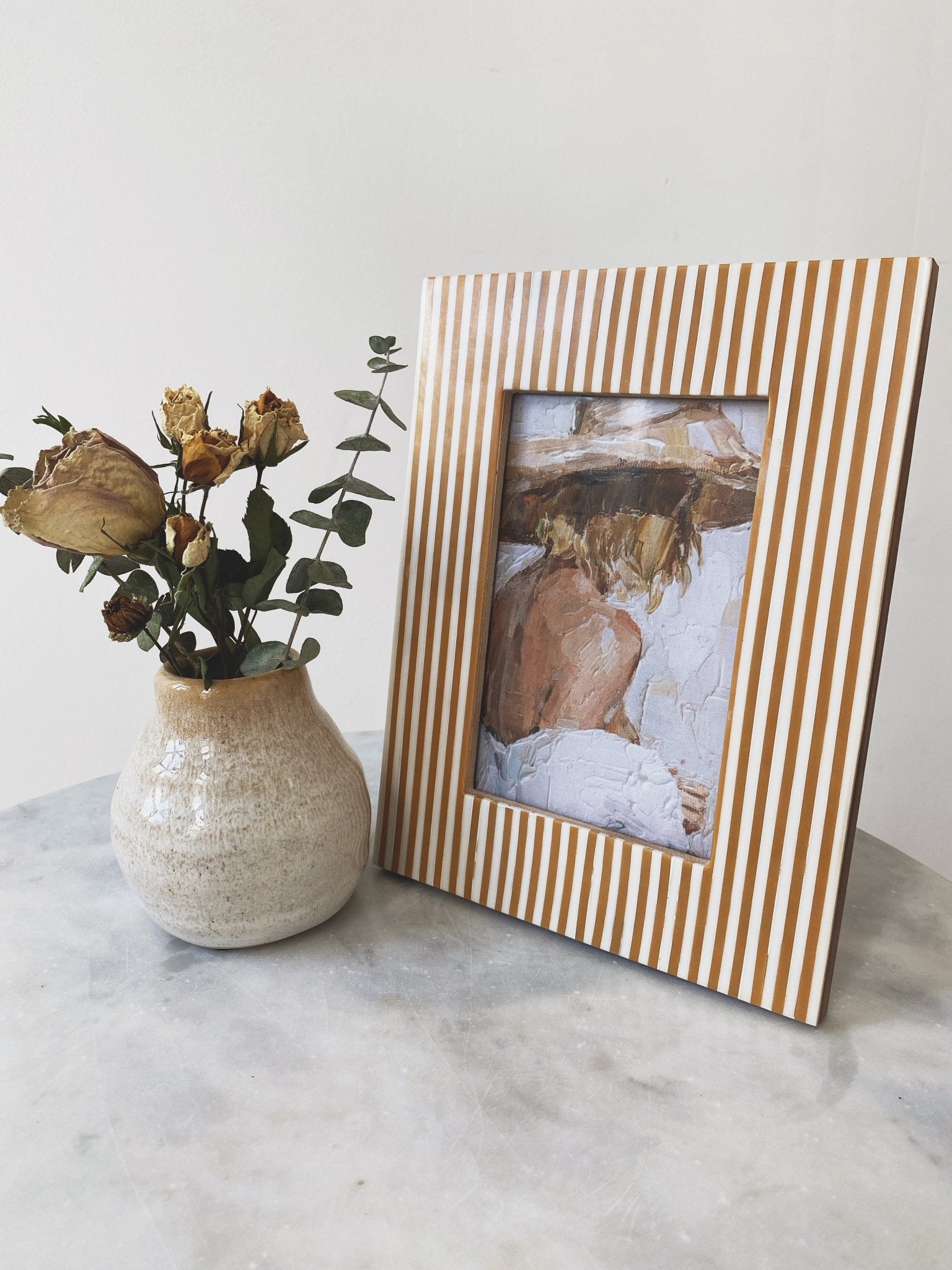 Resin Striped Photo Frame - Spring Sweet